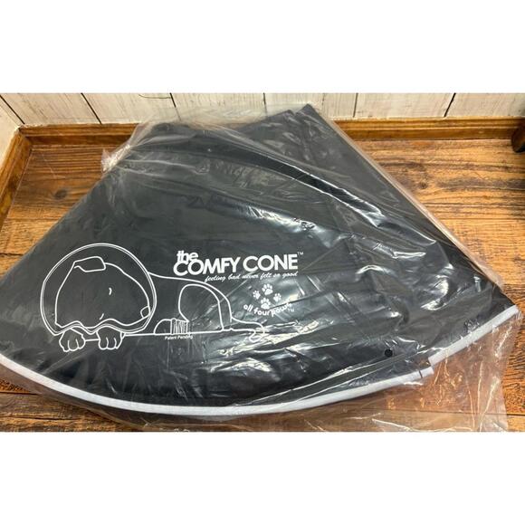The Comfy Cone Soft Recovery Collar by All Four Paws for Dogs Black Size Large - Picture 7 of 9